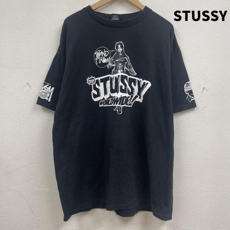 ステューシー STUSSY Tシャツ 半袖 90s 00s メキシコ製 STAND FIRM プリント Tシャツ カットソー XL 黒 / ブラック / black メンズ USED 古着 中古 50167547