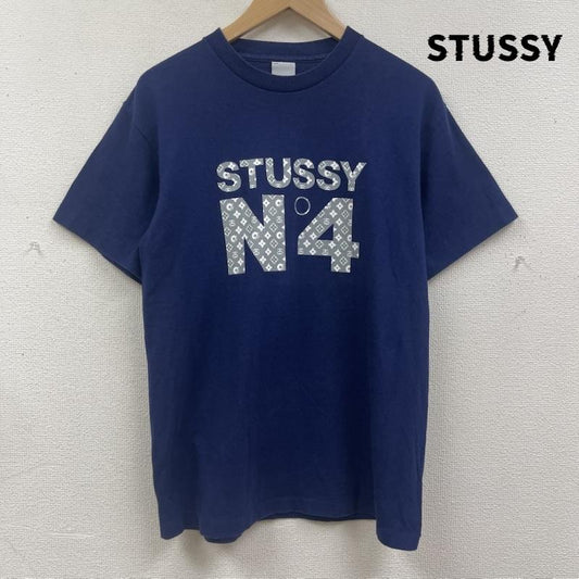 ステューシー STUSSY Tシャツ 半袖 90s 00s USA製 N°4 モノグラム柄 ロゴ Tシャツ カットソー M 紺 / ネイビー / navy メンズ USED 古着 中古 50167548
