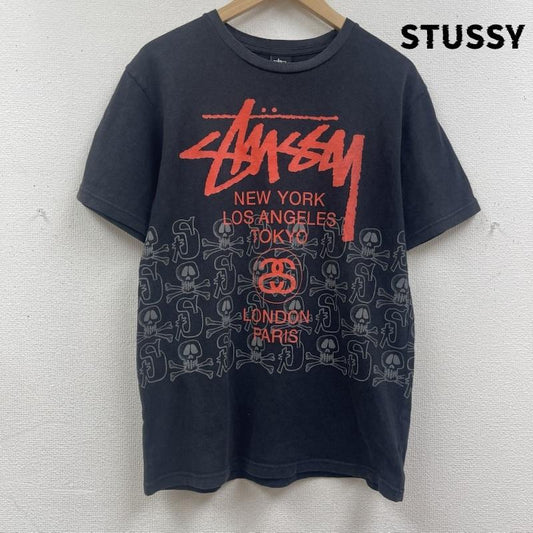 ステューシー STUSSY Tシャツ 半袖 90s 00s USA製 World Tour Skull Tee ドクロ プリント Tシャツ M 黒 / ブラック / black メンズ USED 古着 中古 50167549