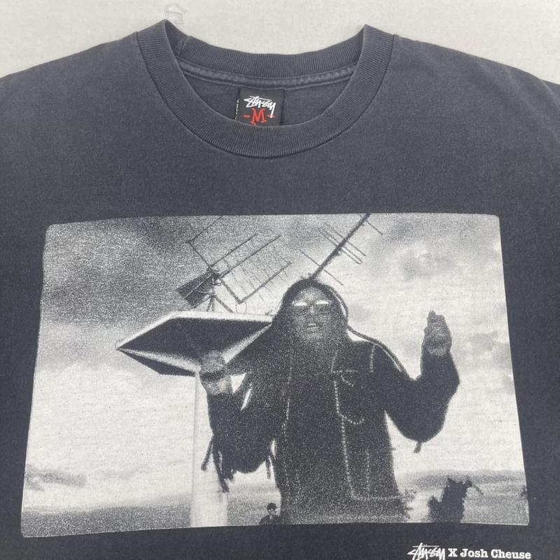 ステューシー STUSSY Tシャツ 半袖 00s メキシコ製 Josh Cheuse コラボ フォト プリント Tシャツ M 黒 / ブラック / black メンズ USED 古着 中古 50167550