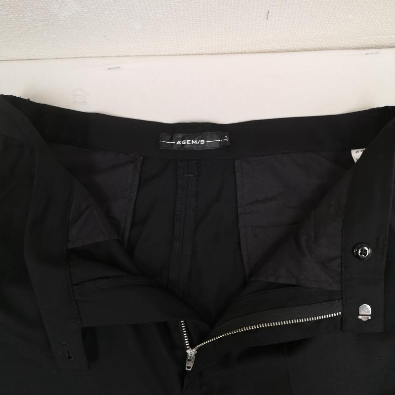 古着 USED パンツ スラックス A GEM/9 2020AW サイド ジップ ワイド スラックス パンツ AGN20-C09 L 黒 / ブラック / black メンズ USED 古着 中古 50167554
