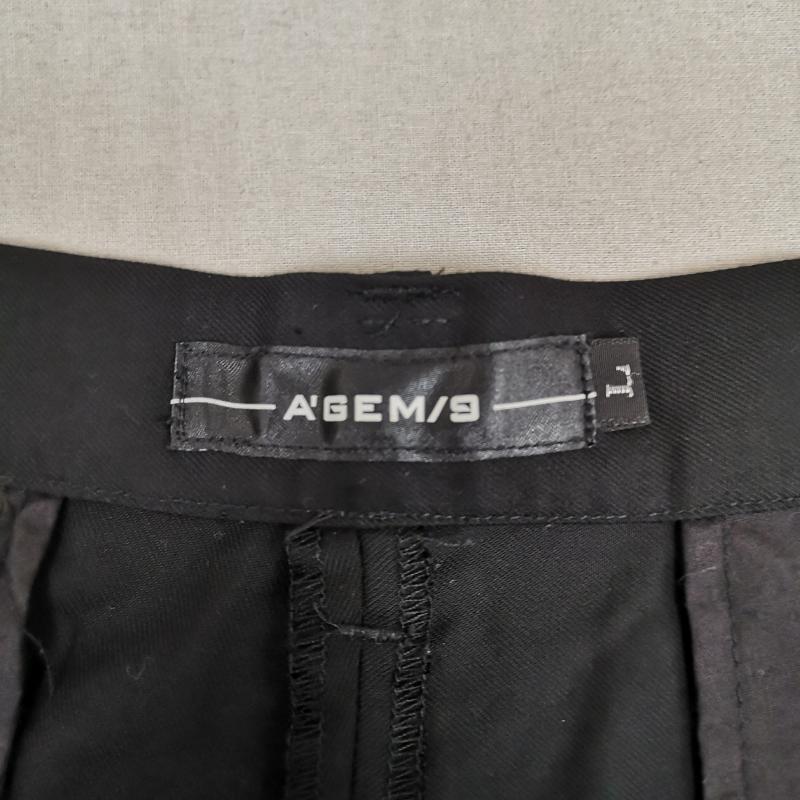 古着 USED パンツ スラックス A GEM/9 2020AW サイド ジップ ワイド スラックス パンツ AGN20-C09 L 黒 / ブラック / black メンズ USED 古着 中古 50167554