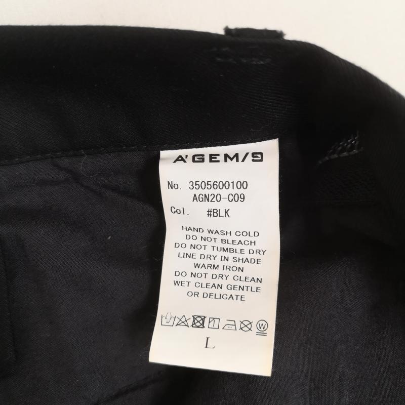 古着 USED パンツ スラックス A GEM/9 2020AW サイド ジップ ワイド スラックス パンツ AGN20-C09 L 黒 / ブラック / black メンズ USED 古着 中古 50167554