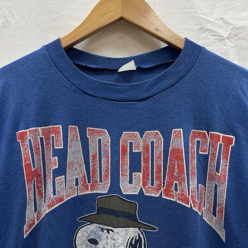 ヴィンテージ VINTAGE Tシャツ 半袖 70-80年代頃 スヌーピー HEAD COACH クルーネック 半袖 Tシャツ 70s 80s XL 青 / ブルー / blue メンズ USED 古着 中古 50167565
