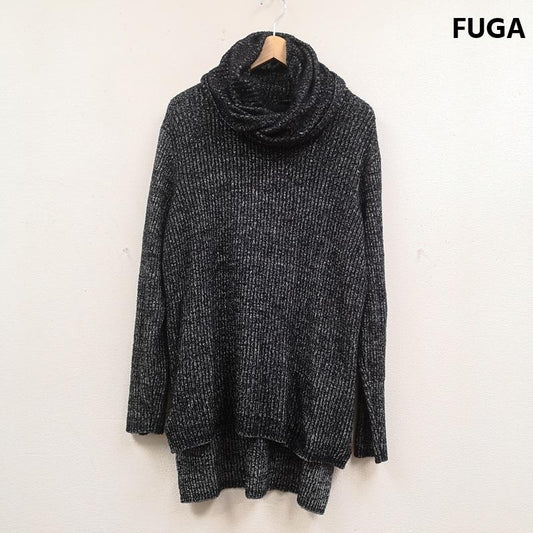 フーガ FUGA ニット、セーター 長袖 ドレープネック リブ編み ニット ロング プルオーバー FG16-R15 44 灰 / グレー / gray X チャコールグレー / チャコールグレー / メンズ USED 古着 中古 50167569