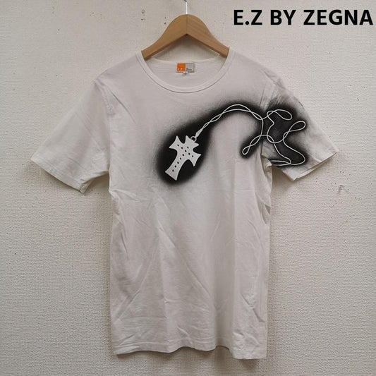 イージーバイゼニア E.Z BY ZEGNA Tシャツ 半袖 クロス 十字架 スプレー グラフィック ショート スリーブ 半袖 Tシャツ S/S TEE M 白 / ホワイト / white メンズ USED 古着 中古 50167583