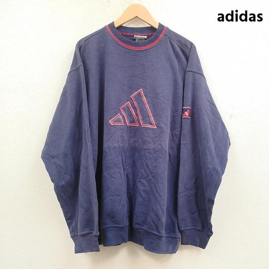 アディダス adidas トレーナー 長袖 90s ロゴドン 万国旗タグ スウェット トレーナー L 紫 / パープル / purple メンズ USED 古着 中古 50167593