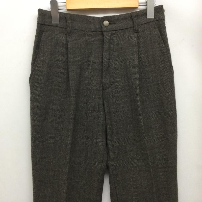 古着 USED ボトムス ボトムス PORT BY ARK ポート バイ アーク PO06-P001 チェック柄 ウール混 テーパードパンツ TALONジップ 1 チェック 茶 / ブラウン / brown メンズ USED 古着 中古 50167594