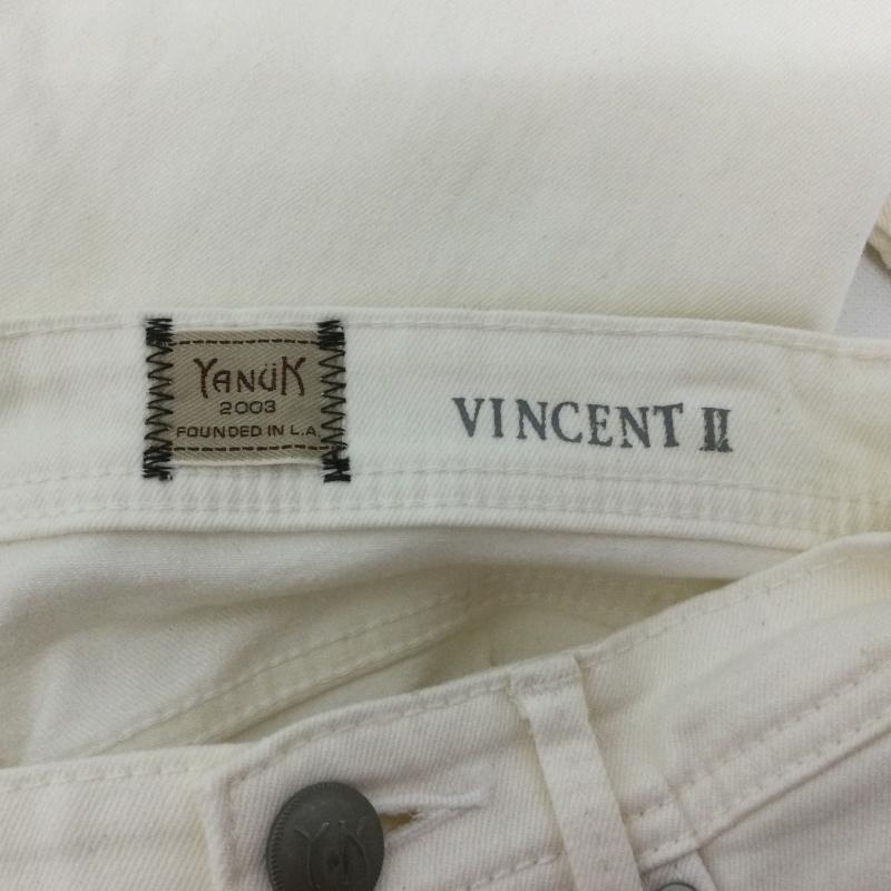 ヤヌーク YANUK パンツ デニム、ジーンズ VINCENT 57221011 ストレッチ ホワイトジーンズ スリムジーンズ 28インチ 無地 白 / ホワイト / white メンズ USED 古着 中古 50167601