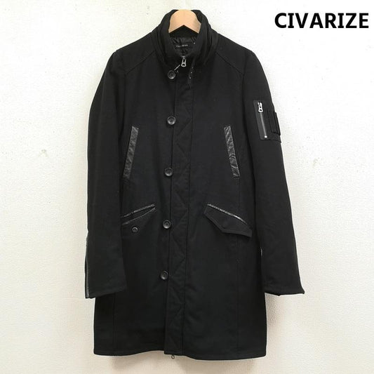 シウ゛ァーライズ CIVARIZE コート コート一般 スタンドカラー ミリタリー タイト シガレットポケット ロング コート CV14-H33 44 黒 / ブラック / black メンズ USED 古着 中古 50167607