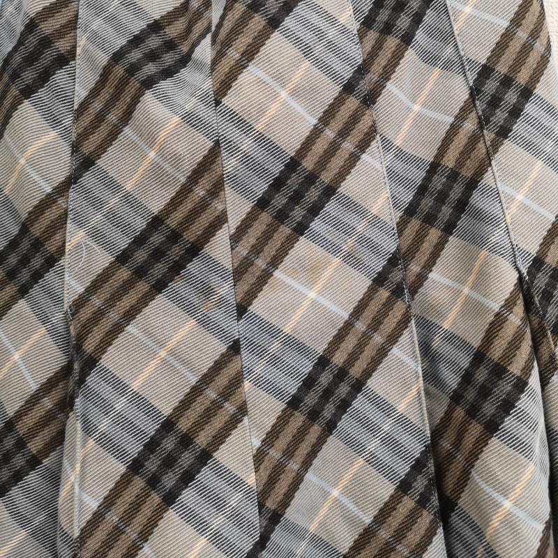 バーバリー・ブルーレーベル BURBERRY BLUE LABEL スカート ミニスカート フェイクレザー ライン ノバチェック フレア ミニ スカート FL557-407 38インチ マルチカラー / マルチカラー / multicolor レディース USED 古着 中古 50167616