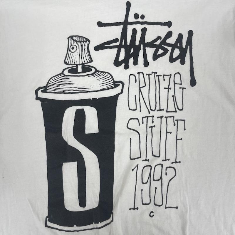 ステューシー STUSSY Tシャツ 半袖 00s 1992 SPRAY CAN 限定 プリント Tシャツ カットソー M 白 / ホワイト / white メンズ USED 古着 中古 50167643