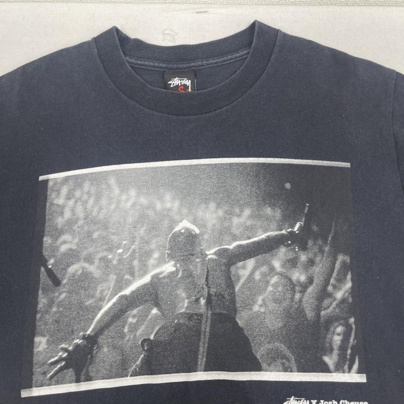 ステューシー STUSSY Tシャツ 半袖 00s メキシコ製 Josh Cheuse コラボ フォト プリント Tシャツ カットソー S 紺 / ネイビー / navy メンズ USED 古着 中古 50167644