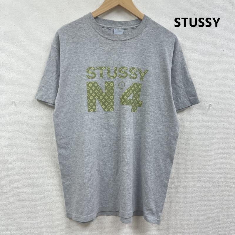 ステューシー STUSSY Tシャツ 半袖 90s 00s USA製 モノグラム柄 ロゴ プリント Tシャツ カットソー M 灰 / グレー / gray メンズ USED 古着 中古 50167645