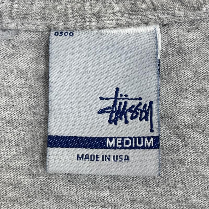 ステューシー STUSSY Tシャツ 半袖 90s 00s USA製 モノグラム柄 ロゴ プリント Tシャツ カットソー M 灰 / グレー / gray メンズ USED 古着 中古 50167645