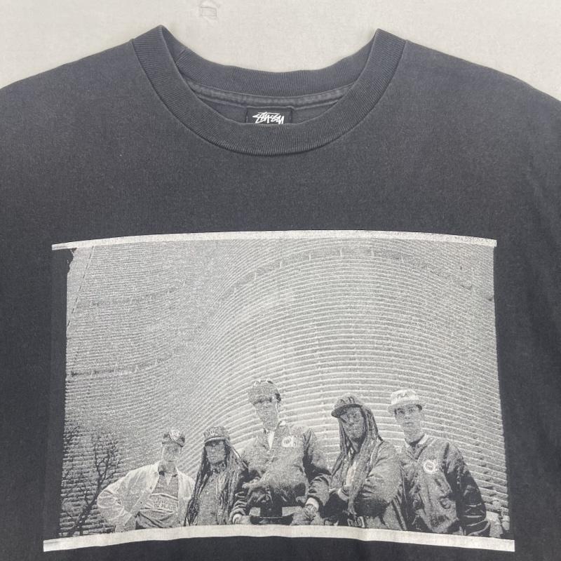 ステューシー STUSSY Tシャツ 半袖 00s メキシコ製 Josh Cheuse コラボ フォト プリント Tシャツ カットソー M 黒 / ブラック / black メンズ USED 古着 中古 50167646