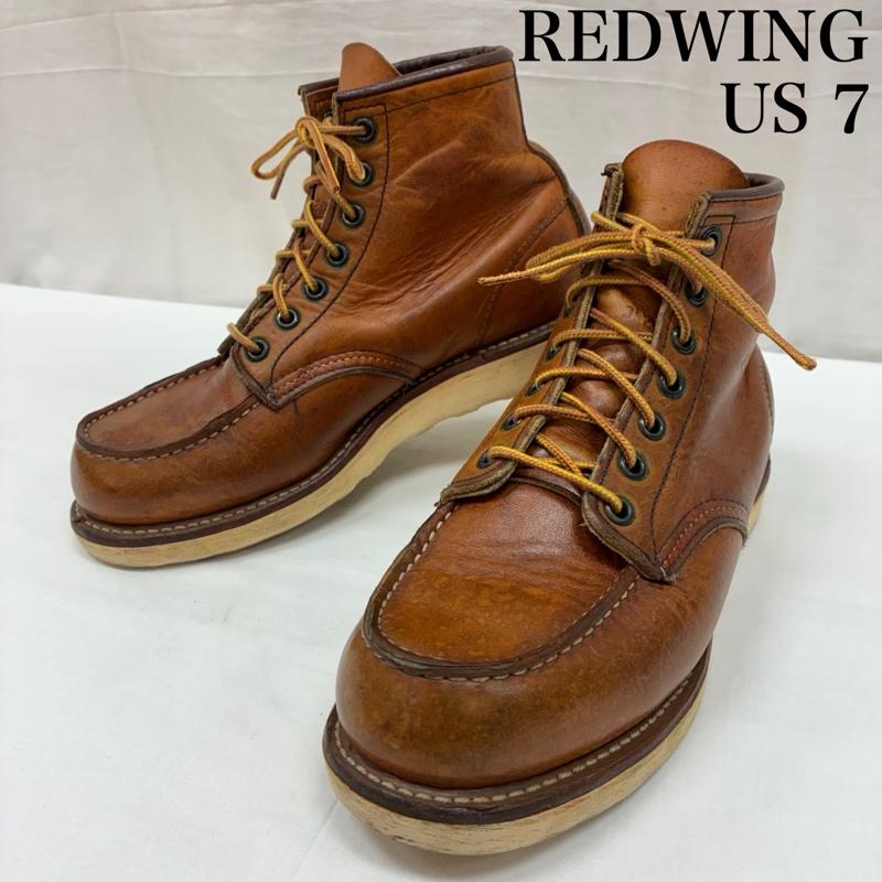 レッドウィング RED WING ブーツ ショートブーツ 90s 00s USA製 875 アイリッシュセッター モックトゥ レースアップ レザー ワーク ブーツ US：7 メンズ USED 古着 中古 50167648