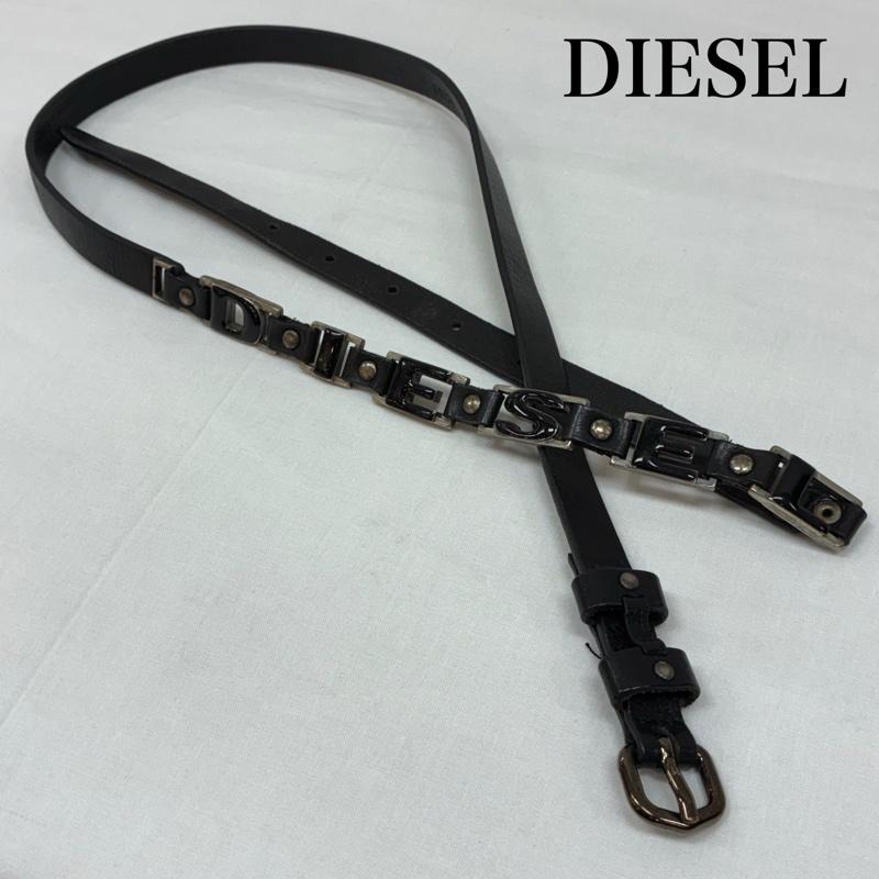 ディーゼル DIESEL ベルト・バックル ベルト ロゴ メタル パーツ レザー ナロー ベルト 90/36 アーカイブ - レディース USED 古着 中古 50167653