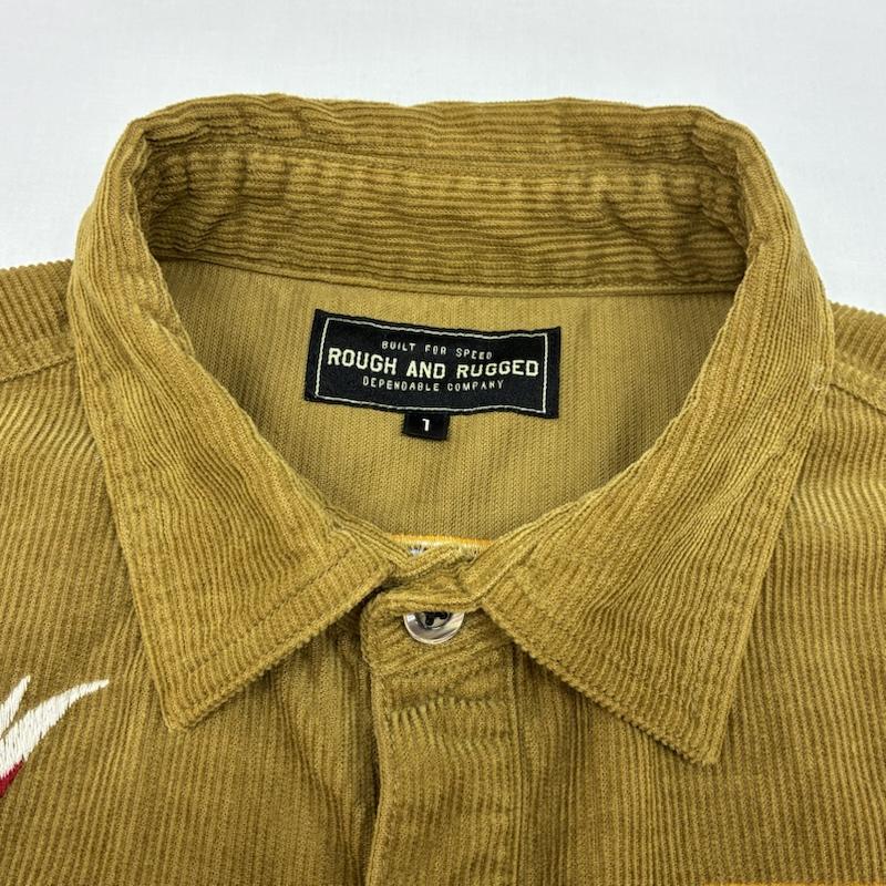 ラフアンドラゲッド ROUGH and RUGGED シャツ、ブラウス 長袖 コーデュロイ 刺繍 スーベニア シャツ 1 メンズ USED 古着 中古 50167661