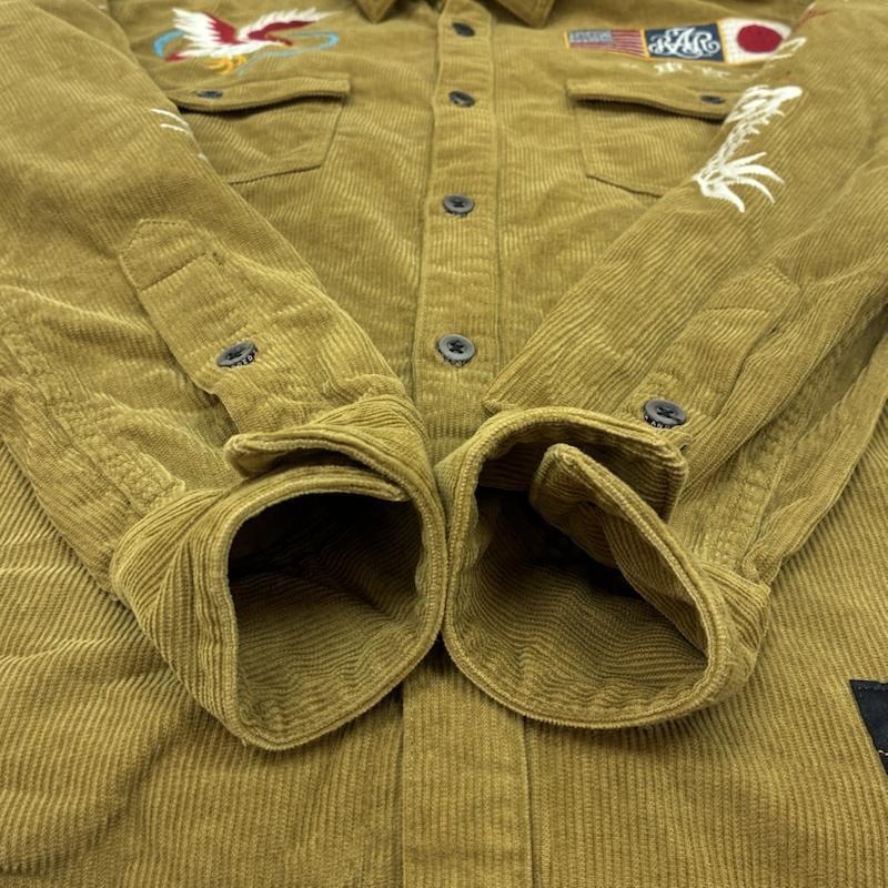 ラフアンドラゲッド ROUGH and RUGGED シャツ、ブラウス 長袖 コーデュロイ 刺繍 スーベニア シャツ 1 メンズ USED 古着 中古 50167661