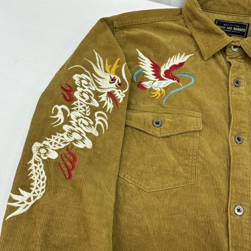 ラフアンドラゲッド ROUGH and RUGGED シャツ、ブラウス 長袖 コーデュロイ 刺繍 スーベニア シャツ 1 メンズ USED 古着 中古 50167661