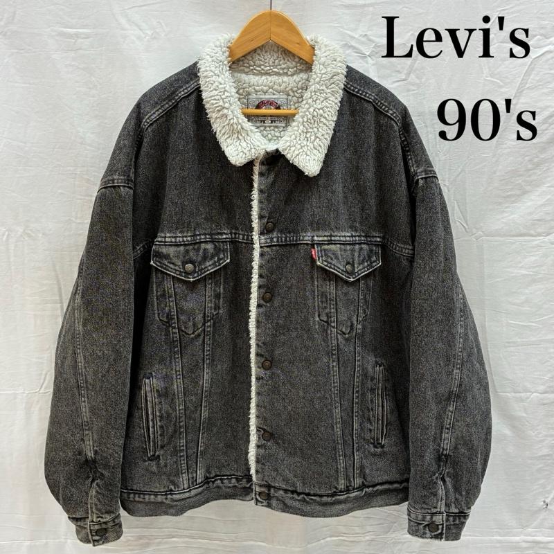 リーバイス Levi s ジャケット、上着 ジャンパー、ブルゾン 70609-4858 シェルパ ボア ブラック デニム ジャケット 90s USA製 ヴィンテージ XXL メンズ USED 古着 中古 50167662