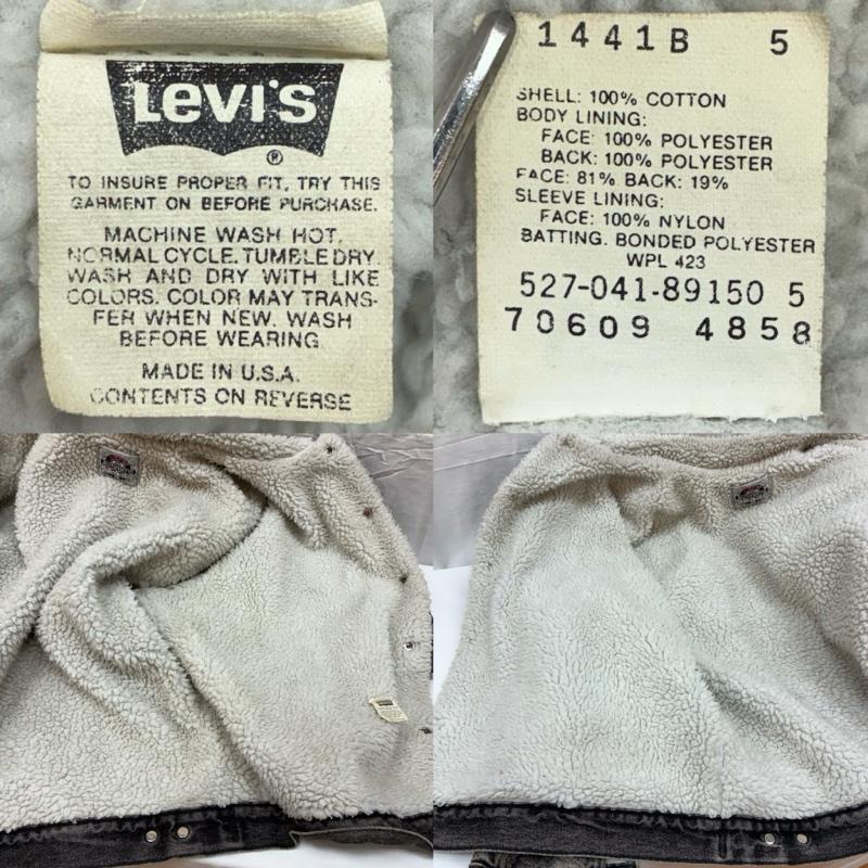 リーバイス Levi s ジャケット、上着 ジャンパー、ブルゾン 70609-4858 シェルパ ボア ブラック デニム ジャケット 90s USA製 ヴィンテージ XXL メンズ USED 古着 中古 50167662