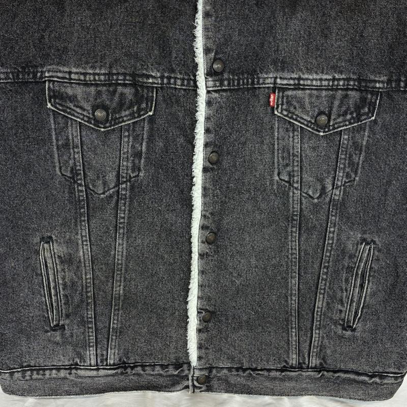 リーバイス Levi s ジャケット、上着 ジャンパー、ブルゾン 70609-4858 シェルパ ボア ブラック デニム ジャケット 90s USA製 ヴィンテージ XXL メンズ USED 古着 中古 50167662