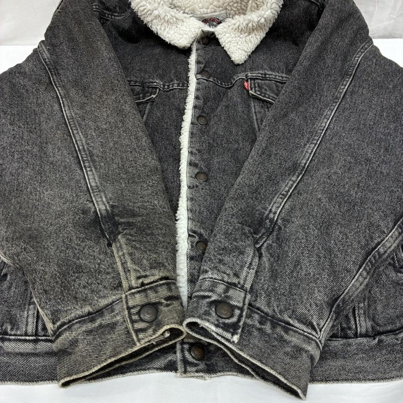 リーバイス Levi s ジャケット、上着 ジャンパー、ブルゾン 70609-4858 シェルパ ボア ブラック デニム ジャケット 90s USA製 ヴィンテージ XXL メンズ USED 古着 中古 50167662