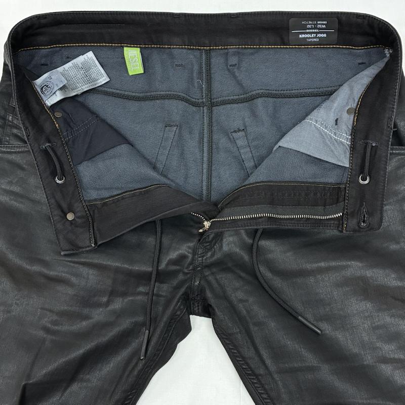 ディーゼル DIESEL パンツ デニム、ジーンズ JOGG JEANS KROOLEY-NE 0849R ストレッチ ブラック コーティング ジョグ ジーンズ 32インチ メンズ USED 古着 中古 50167664