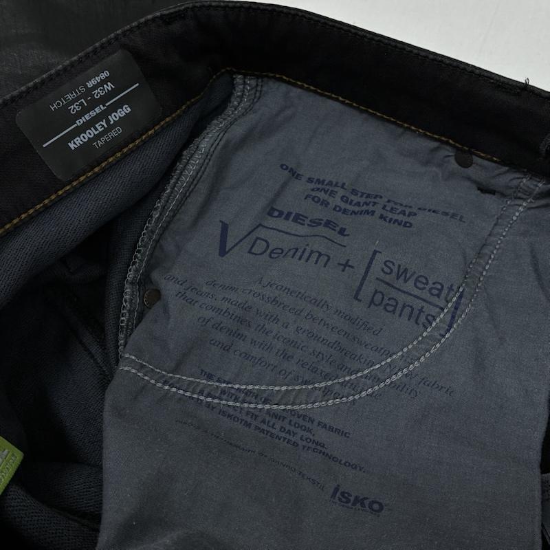 ディーゼル DIESEL パンツ デニム、ジーンズ JOGG JEANS KROOLEY-NE 0849R ストレッチ ブラック コーティング ジョグ ジーンズ 32インチ メンズ USED 古着 中古 50167664