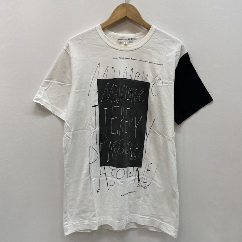 コムデギャルソン COMME des GARCONS Tシャツ 半袖 グラフィック プリント tシャツ ヘンリク トマシェフスキ L 白 / ホワイト / white X 黒 / ブラック / black メンズ USED 古着 中古 50167667
