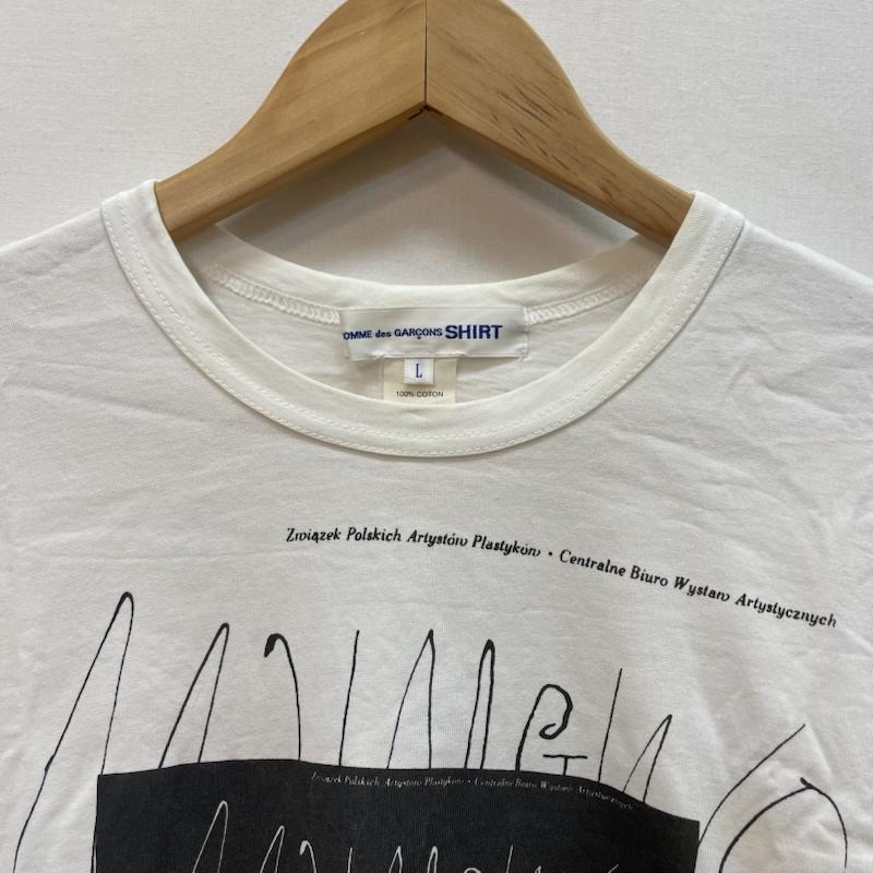 コムデギャルソン COMME des GARCONS Tシャツ 半袖 グラフィック プリント tシャツ ヘンリク トマシェフスキ L 白 / ホワイト / white X 黒 / ブラック / black メンズ USED 古着 中古 50167667