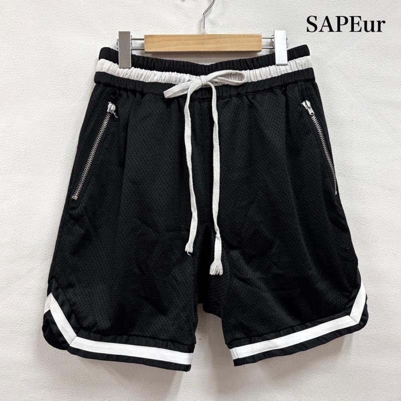 サプール SAPEUR パンツ ショートパンツ メッシュ バスケットボール ショーツ ハーフパンツ ストリート L 無地 黒 / ブラック / black X 白 / ホワイト / white メンズ USED 古着 中古 50167671