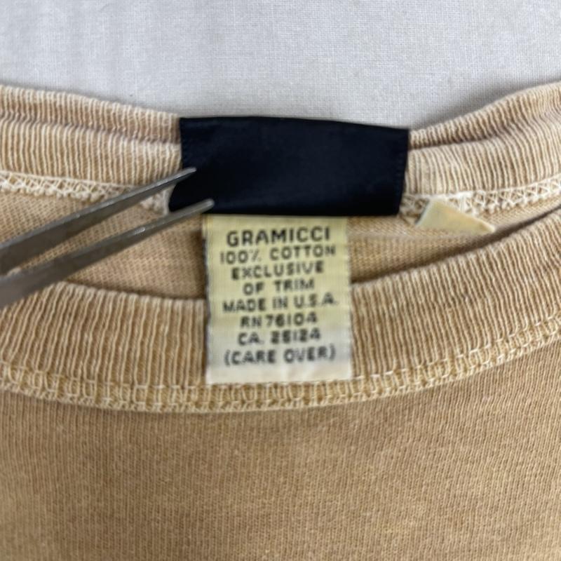 グラミチ GRAMICCI Tシャツ 半袖 90s USA製 ヴィンテージ グラフィック プリント Tシャツ M ベージュ / ベージュ / beige メンズ USED 古着 中古 50167677