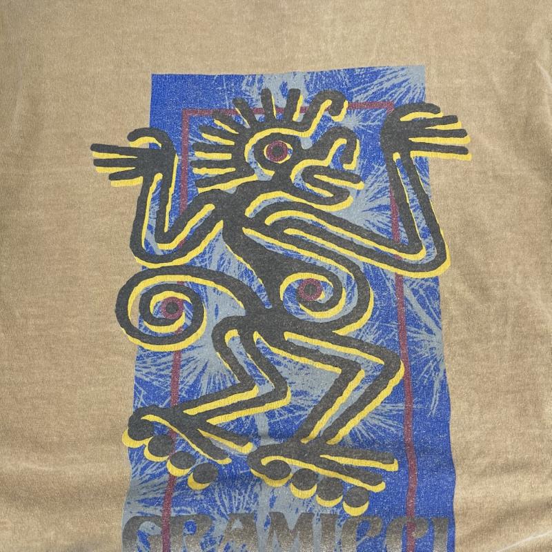 グラミチ GRAMICCI Tシャツ 半袖 90s USA製 ヴィンテージ グラフィック プリント Tシャツ M ベージュ / ベージュ / beige メンズ USED 古着 中古 50167677