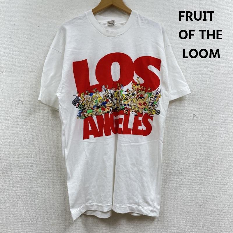 フルーツオブザルーム FRUIT OF THE LOOM Tシャツ 半袖 80s 90s USA製 ヴィンテージ スーベニア プリント Tシャツ カットソー L 白 / ホワイト / white メンズ USED 古着 中古 50167680