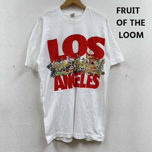 フルーツオブザルーム FRUIT OF THE LOOM Tシャツ 半袖 80s 90s USA製 ヴィンテージ スーベニア プリント Tシャツ カットソー L 白 / ホワイト / white メンズ USED 古着 中古 50167680