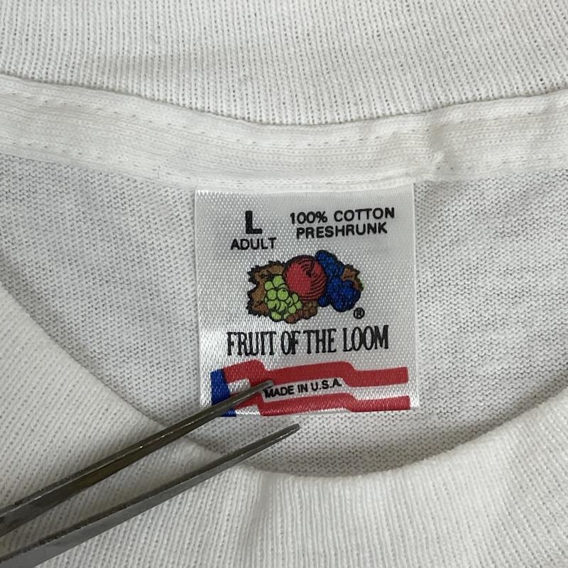 フルーツオブザルーム FRUIT OF THE LOOM Tシャツ 半袖 80s 90s USA製 ヴィンテージ スーベニア プリント Tシャツ カットソー L 白 / ホワイト / white メンズ USED 古着 中古 50167680