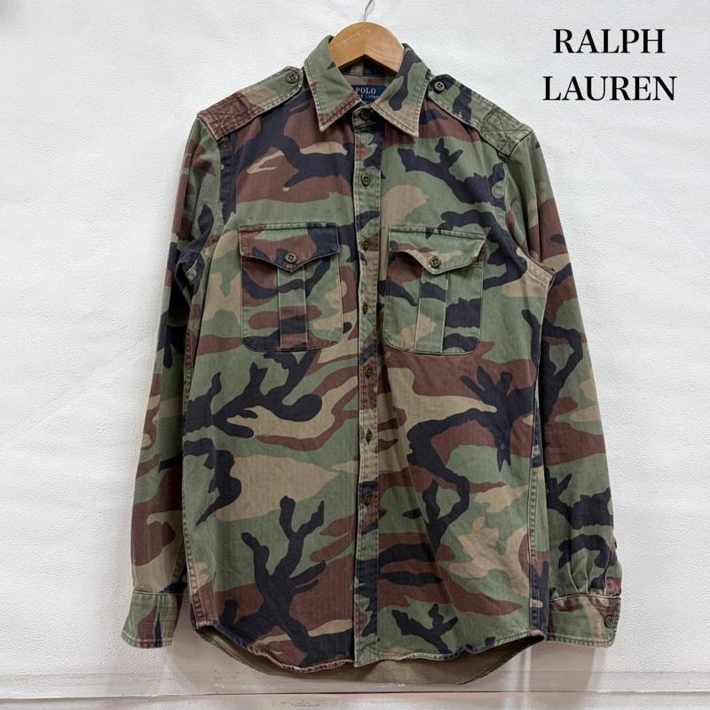 ポロラルフローレン POLO RALPH LAUREN Tシャツ 長袖 迷彩 カモフラ 長袖 ミリタリー シャツ ワーク ジャケット XS カモフラージュ柄・迷彩 緑 / グリーン / green X ベージュ / ベージュ / beige X 茶 / ブラウン / brown メンズ USED 古着 中古 50167684