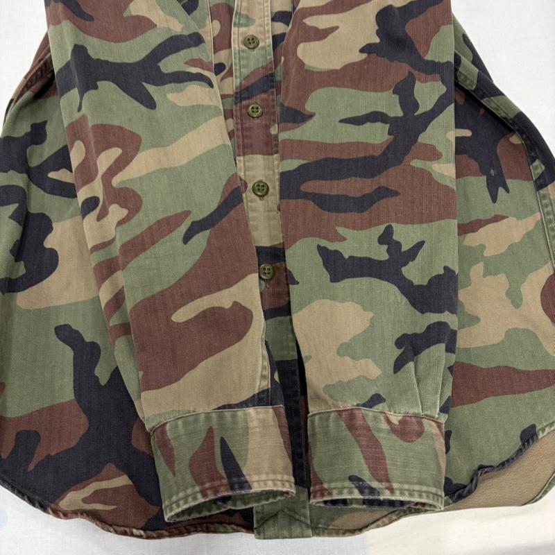 ポロラルフローレン POLO RALPH LAUREN Tシャツ 長袖 迷彩 カモフラ 長袖 ミリタリー シャツ ワーク ジャケット XS カモフラージュ柄・迷彩 緑 / グリーン / green X ベージュ / ベージュ / beige X 茶 / ブラウン / brown メンズ USED 古着 中古 50167684