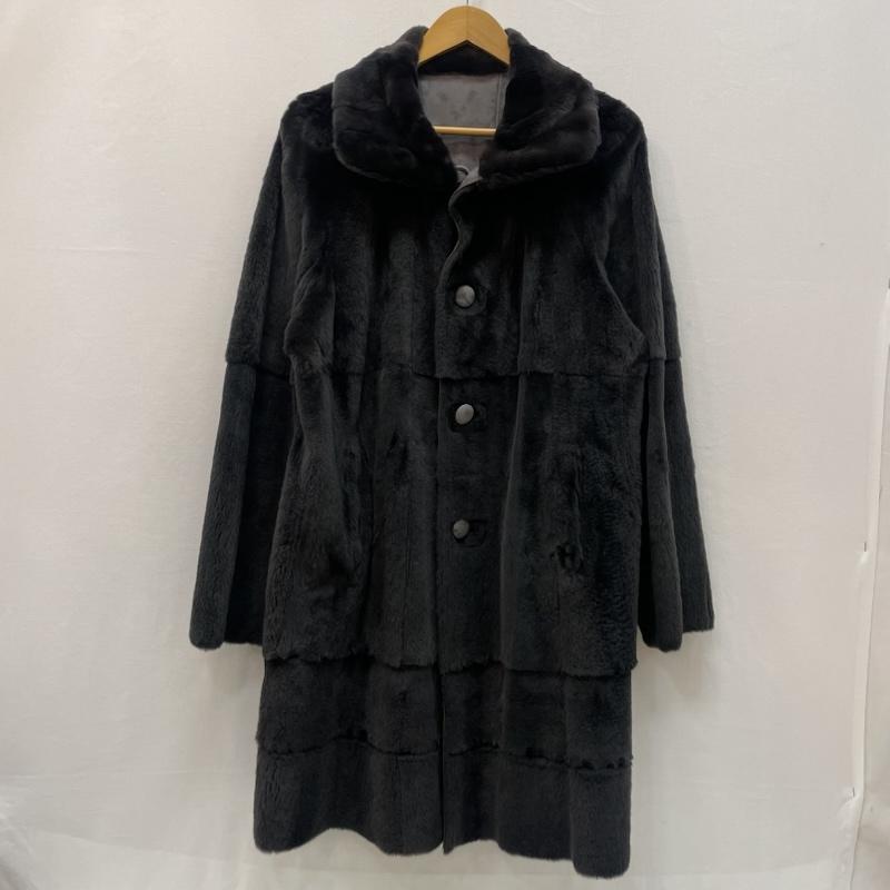 ヴィンテージ VINTAGE コート 毛皮、ファー KB fur リアル ファー ウイーゼル リバーシブル 11号 黒 / ブラック / black X 灰 / グレー / gray レディース USED 古着 中古 50167685