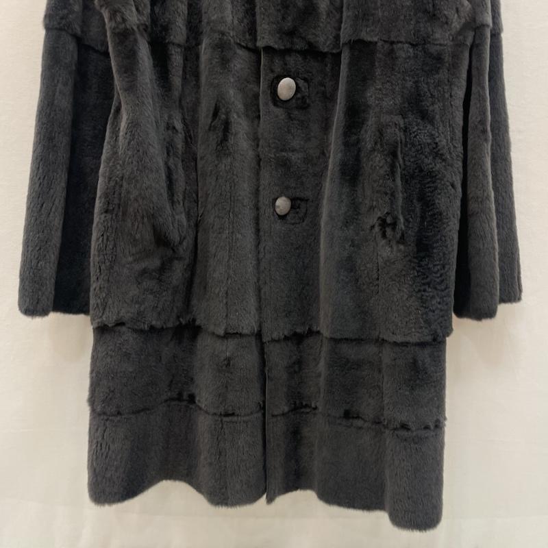 ヴィンテージ VINTAGE コート 毛皮、ファー KB fur リアル ファー ウイーゼル リバーシブル 11号 黒 / ブラック / black X 灰 / グレー / gray レディース USED 古着 中古 50167685