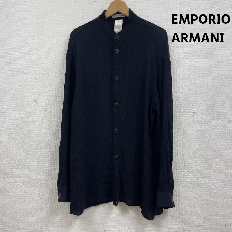 エンポリオアルマーニ EMPORIO ARMANI シャツ、ブラウス 長袖 80s 90s イタリア製 ヴィンテージ マオカラー カジュアル シャツ 黒 / ブラック / black メンズ USED 古着 中古 50167686