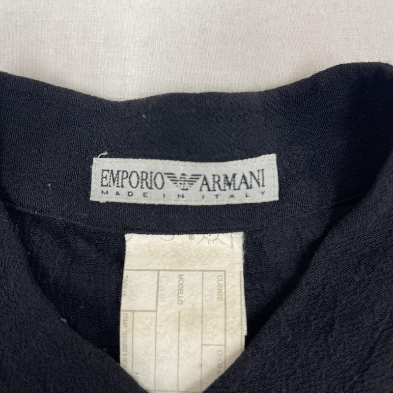 エンポリオアルマーニ EMPORIO ARMANI シャツ、ブラウス 長袖 80s 90s イタリア製 ヴィンテージ マオカラー カジュアル シャツ 黒 / ブラック / black メンズ USED 古着 中古 50167686