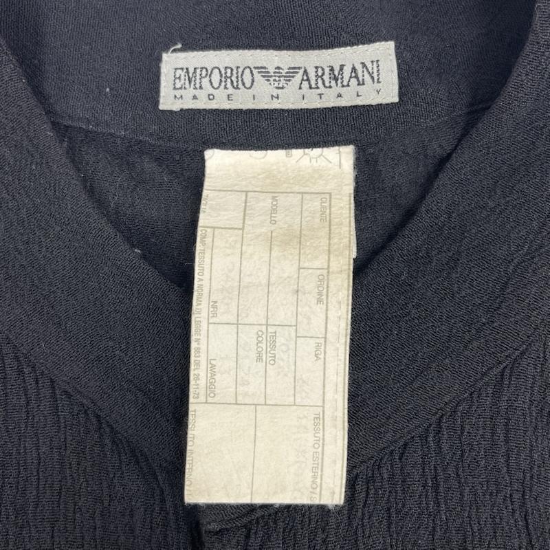 エンポリオアルマーニ EMPORIO ARMANI シャツ、ブラウス 長袖 80s 90s イタリア製 ヴィンテージ マオカラー カジュアル シャツ 黒 / ブラック / black メンズ USED 古着 中古 50167686