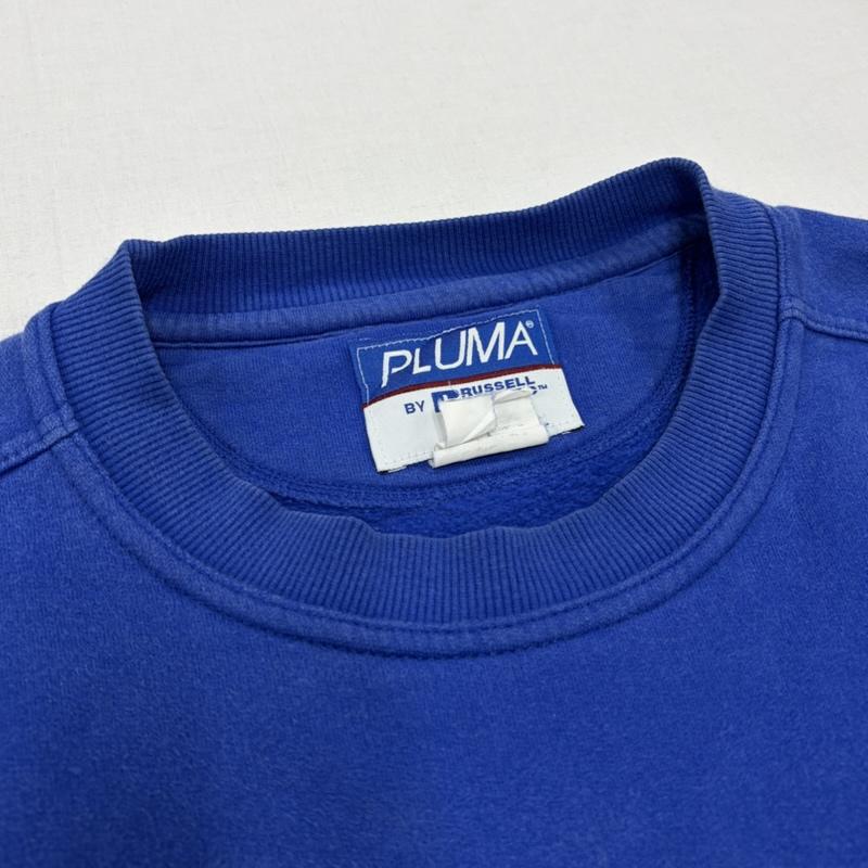 ラッセルアスレティック Russell Athletic トレーナー 長袖 90s 00s PLUMA プルマ クルーネック スウェット トレーナー 無地 ヴィンテージ フェード XXL 無地 青 / ブルー / blue メンズ USED 古着 中古 50167689