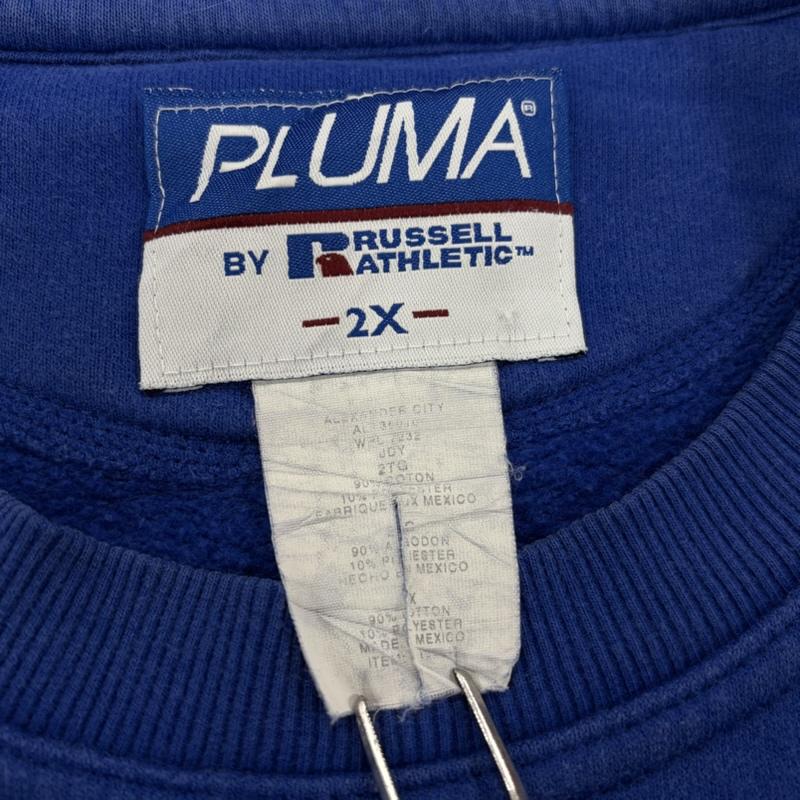 ラッセルアスレティック Russell Athletic トレーナー 長袖 90s 00s PLUMA プルマ クルーネック スウェット トレーナー 無地 ヴィンテージ フェード XXL 無地 青 / ブルー / blue メンズ USED 古着 中古 50167689