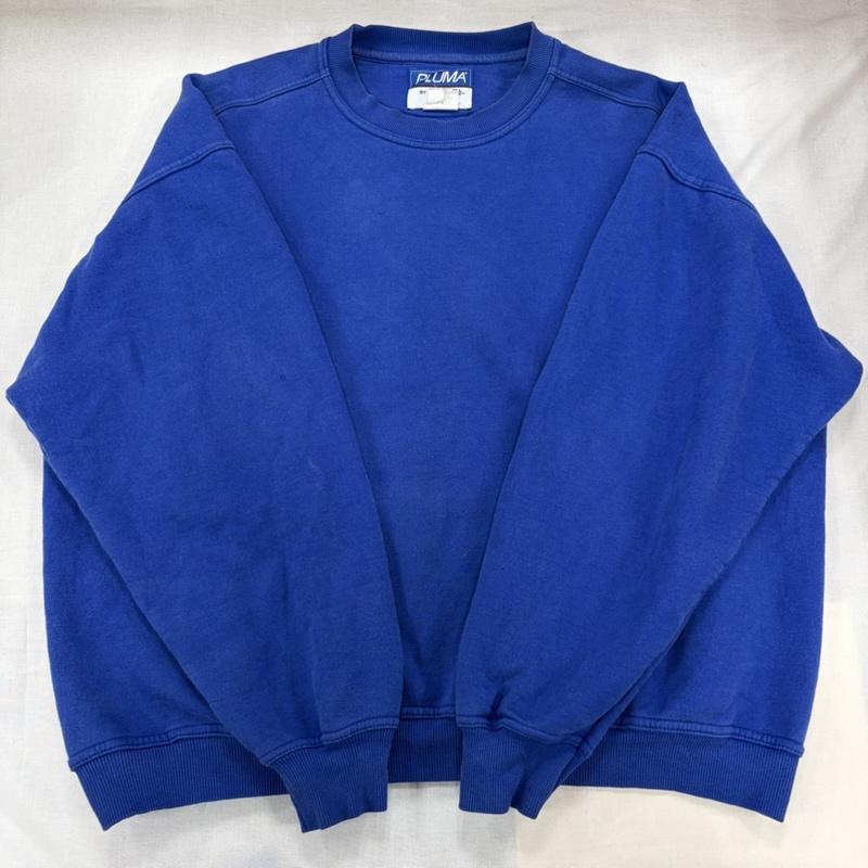 ラッセルアスレティック Russell Athletic トレーナー 長袖 90s 00s PLUMA プルマ クルーネック スウェット トレーナー 無地 ヴィンテージ フェード XXL 無地 青 / ブルー / blue メンズ USED 古着 中古 50167689