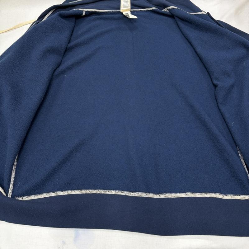 トゥルーレリジョン TRUE RELIGION パーカー 長袖 スウェット ジップアップ パーカー ステッチ ロゴ プリント L ワンポイント X ロゴ、文字 X プリント 紺 / ネイビー / navy X 白 / ホワイト / white メンズ USED 古着 中古 50167690